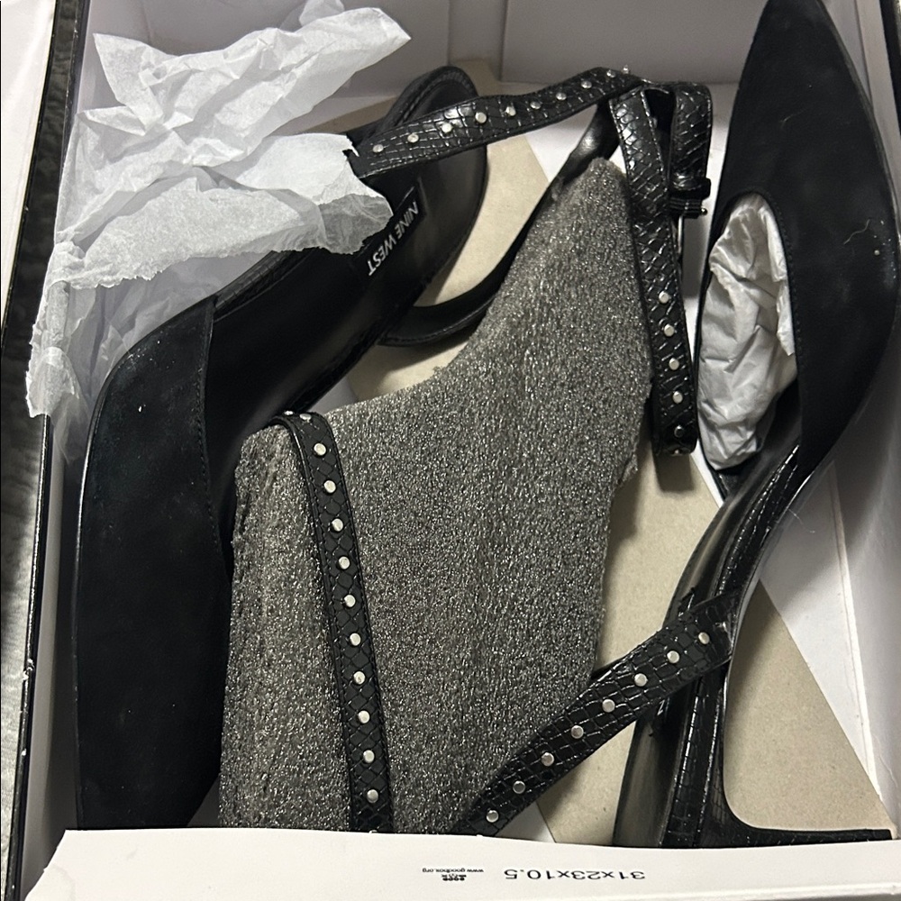 Nine West Black and Silver Heels
